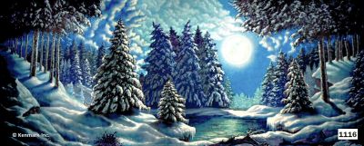 Snow Forest with Moon