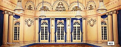 Ballroom Blue Drapes
